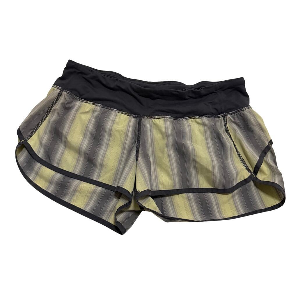 Lululemon shorts striped sz 6 activewear running yoga sporty colorful